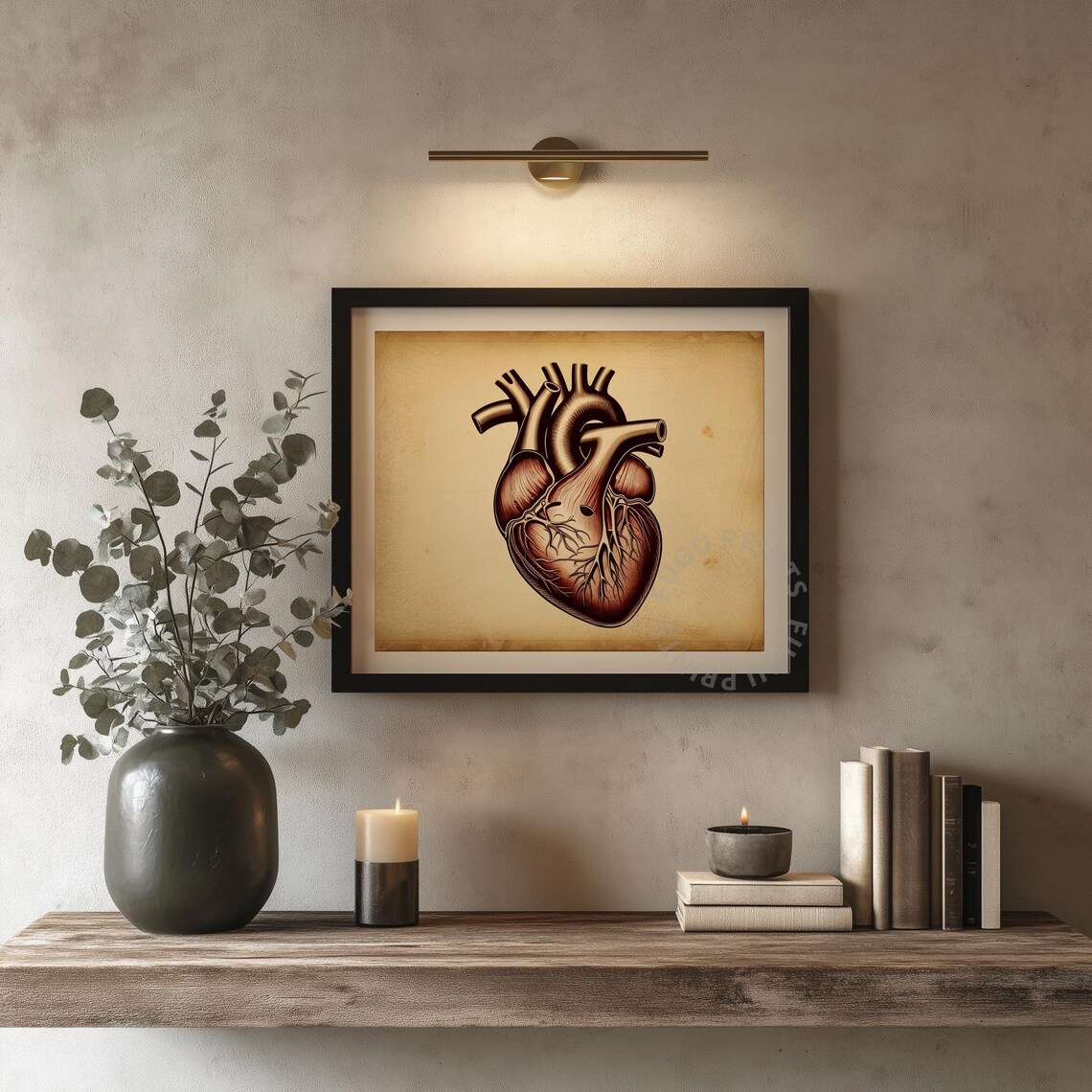 Anatomical Heart, Vintage Style Medical Art Print - Image 4