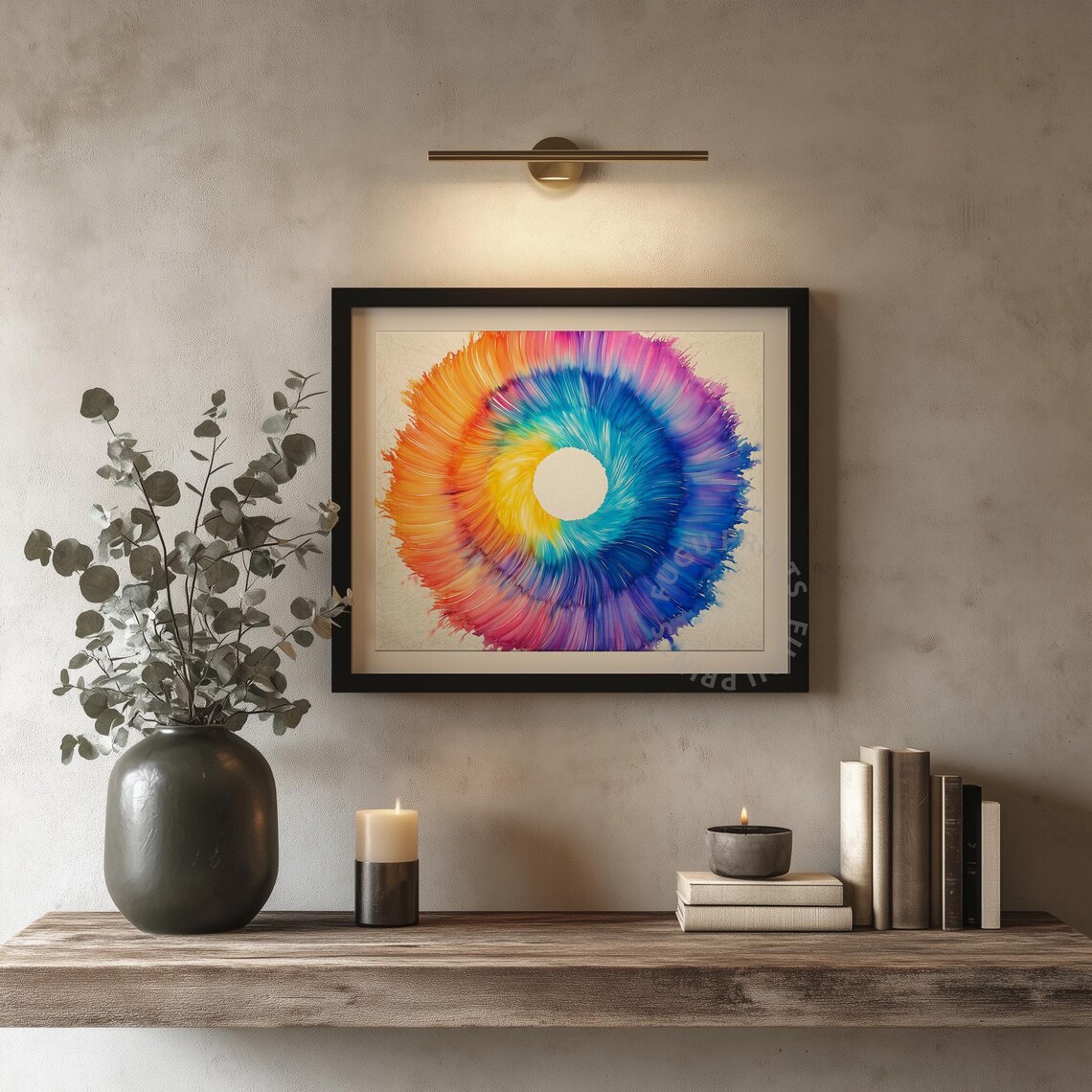 Rainbow Circle, Abstract Modern Decor Energy Burst - Image 4