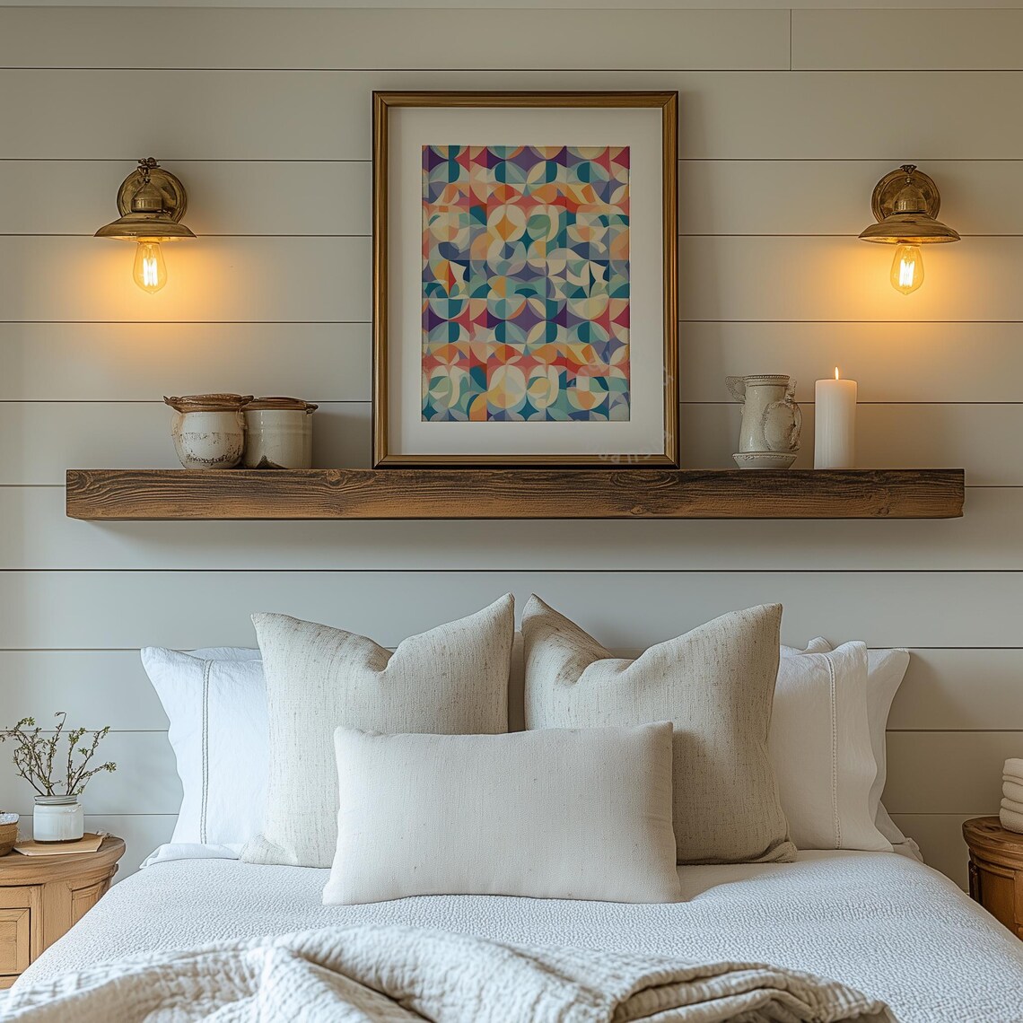 Geometric Abstract Art, Mid Century Modern Poster - Image 2