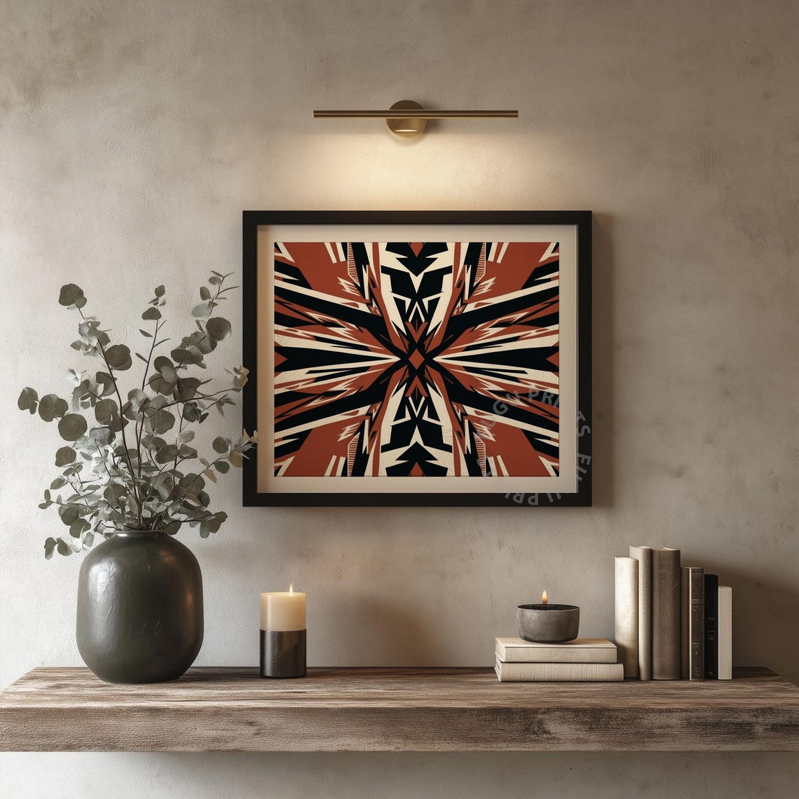 Geometric Abstract Print Terracotta Wall Art Boho Minimalist Decor 408 - Image 4