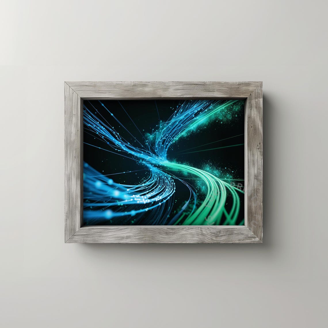 Abstract Light Stream Modern Tech Wall Art 327 - Image 2