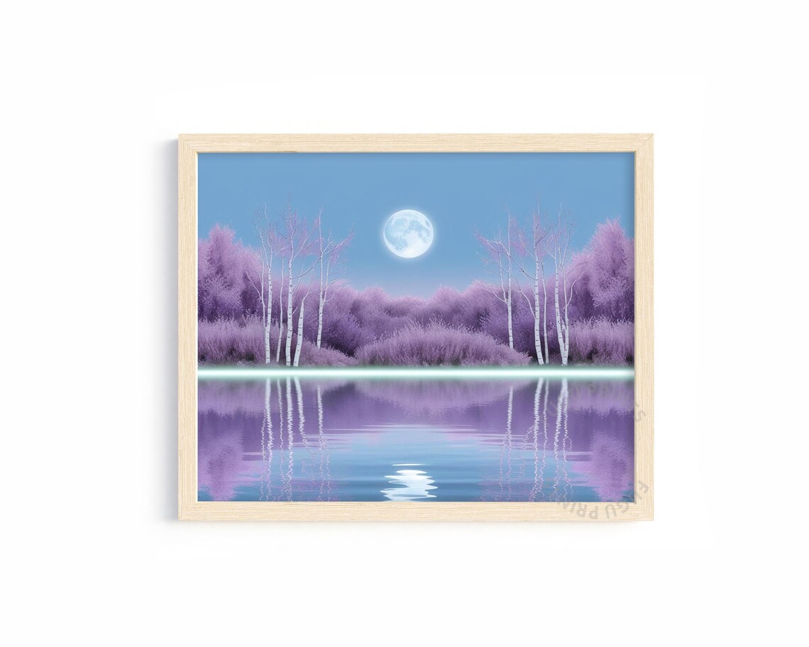 Lavender Moon Pastel Landscape Bedroom Decor