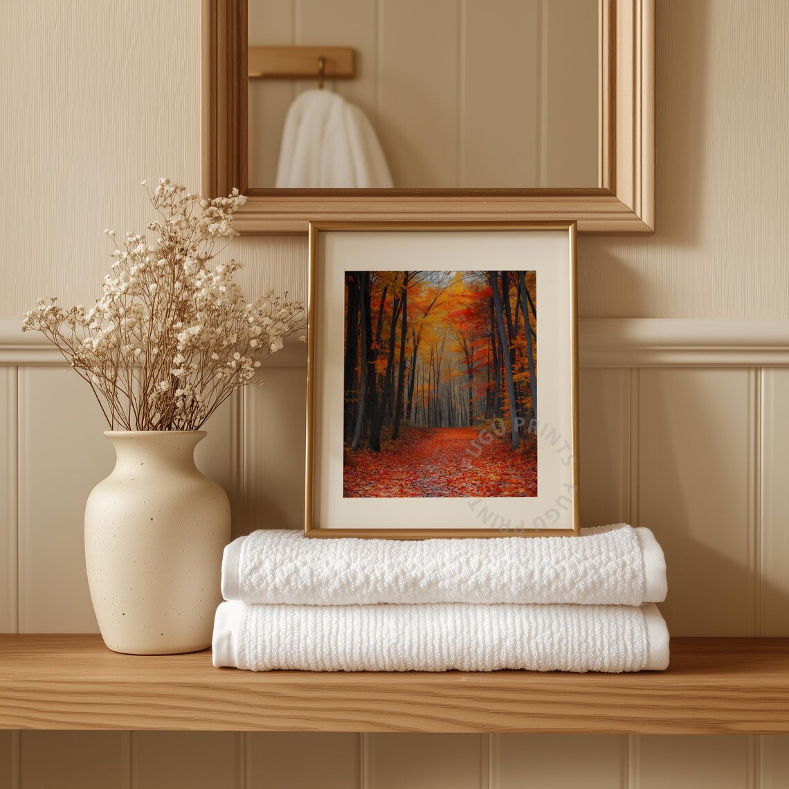 Autumn Forest Path, Fall Colors Landscape - Image 3