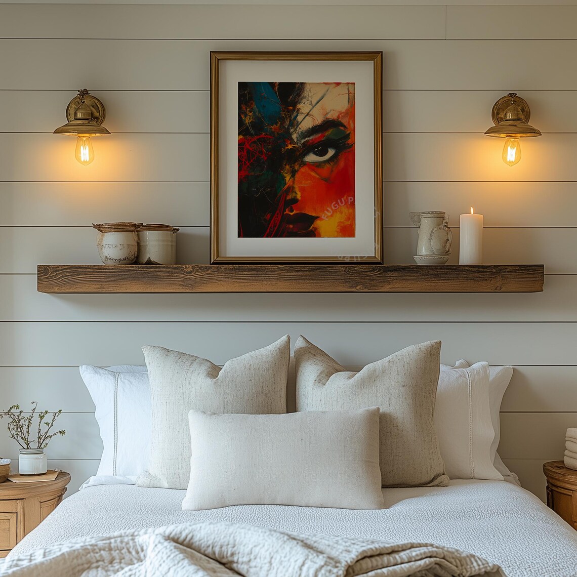 Abstract Woman Portrait, Expressionist Wall Decor - Image 2