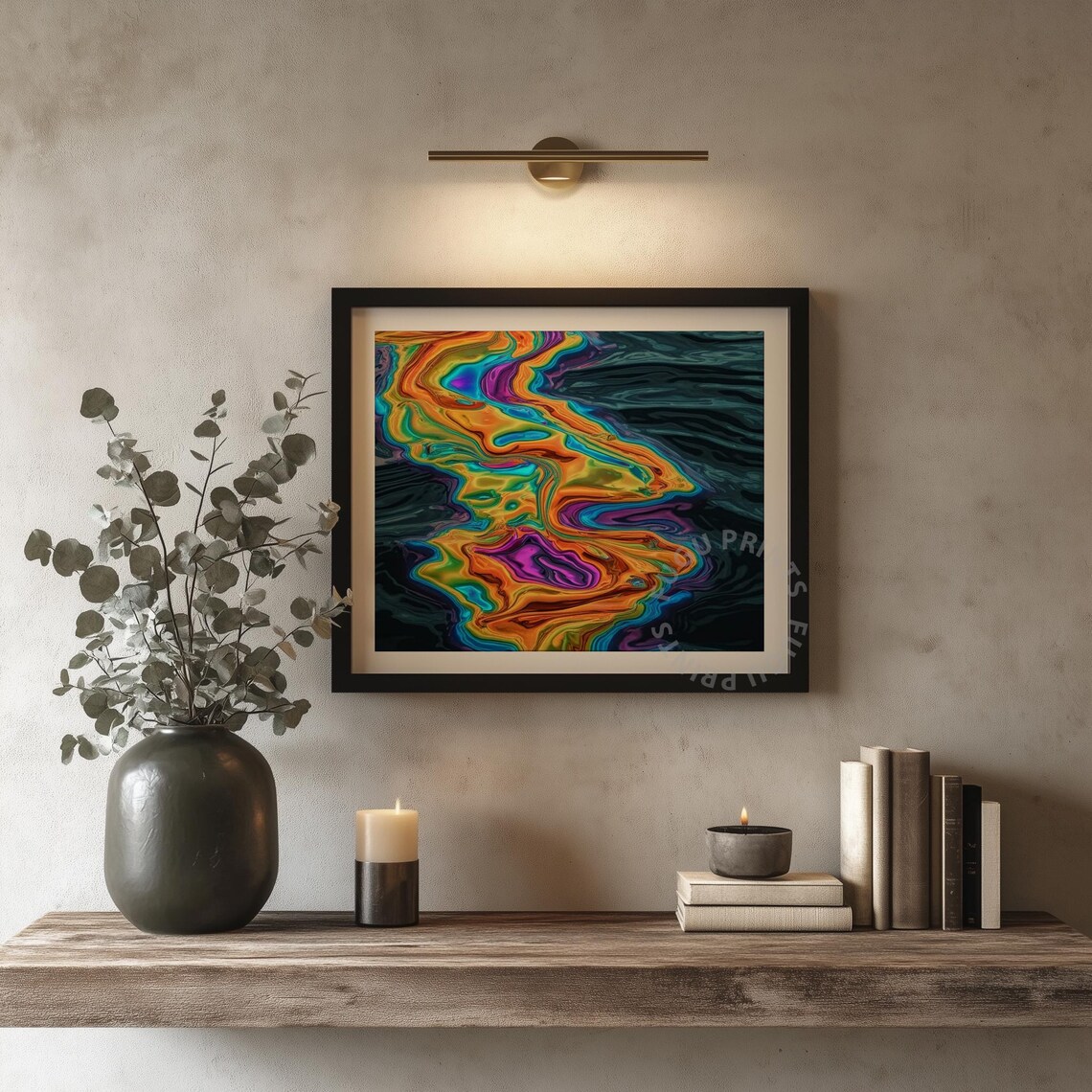 Iridescent Abstract Fluid Art, Psychedelic Modern Decor - Image 4