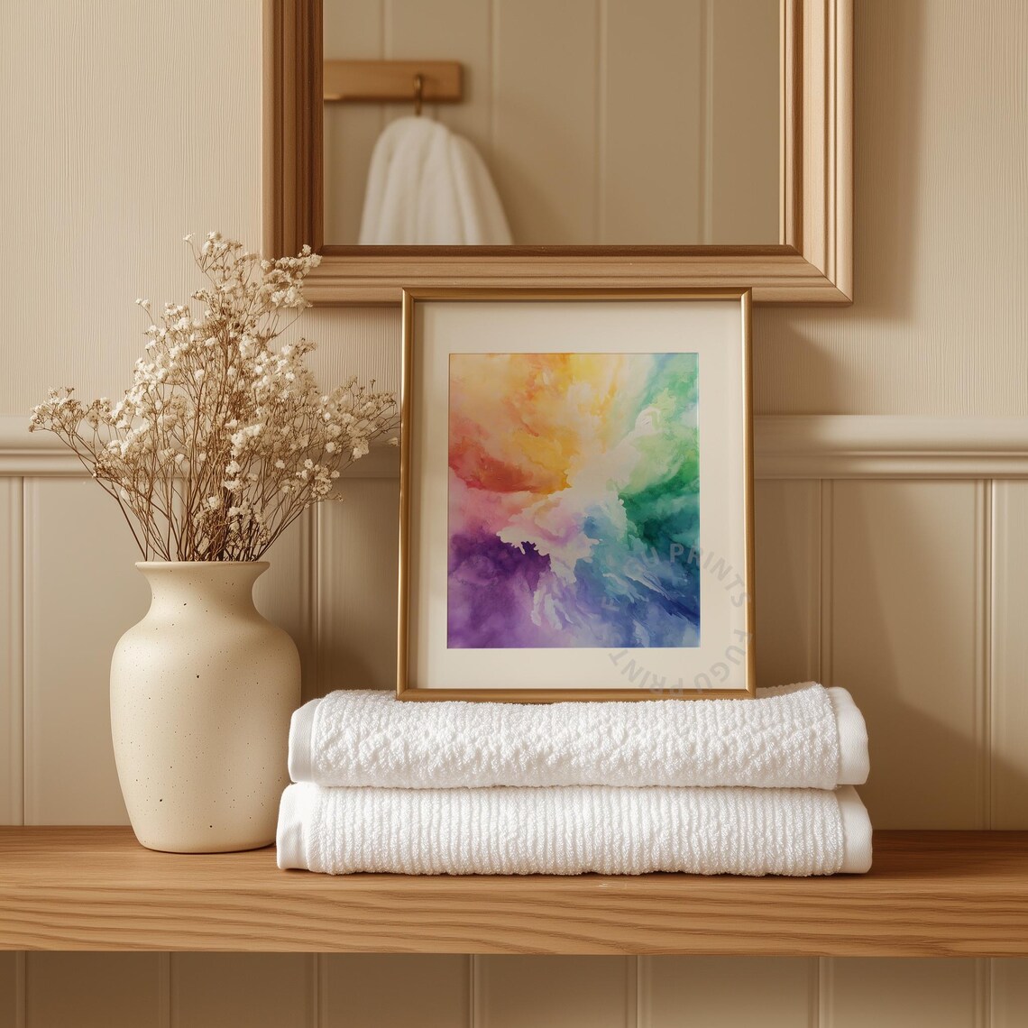 Rainbow Swirl Abstract Colorful Wall Art Modern Art Print Home Decor 205 - Image 3