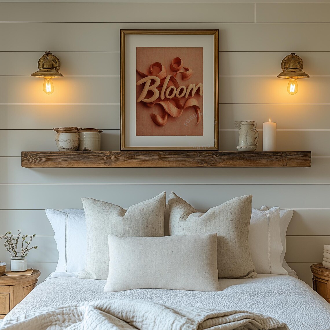Bloom Coral Peach Modern Typography Art Print - Image 2