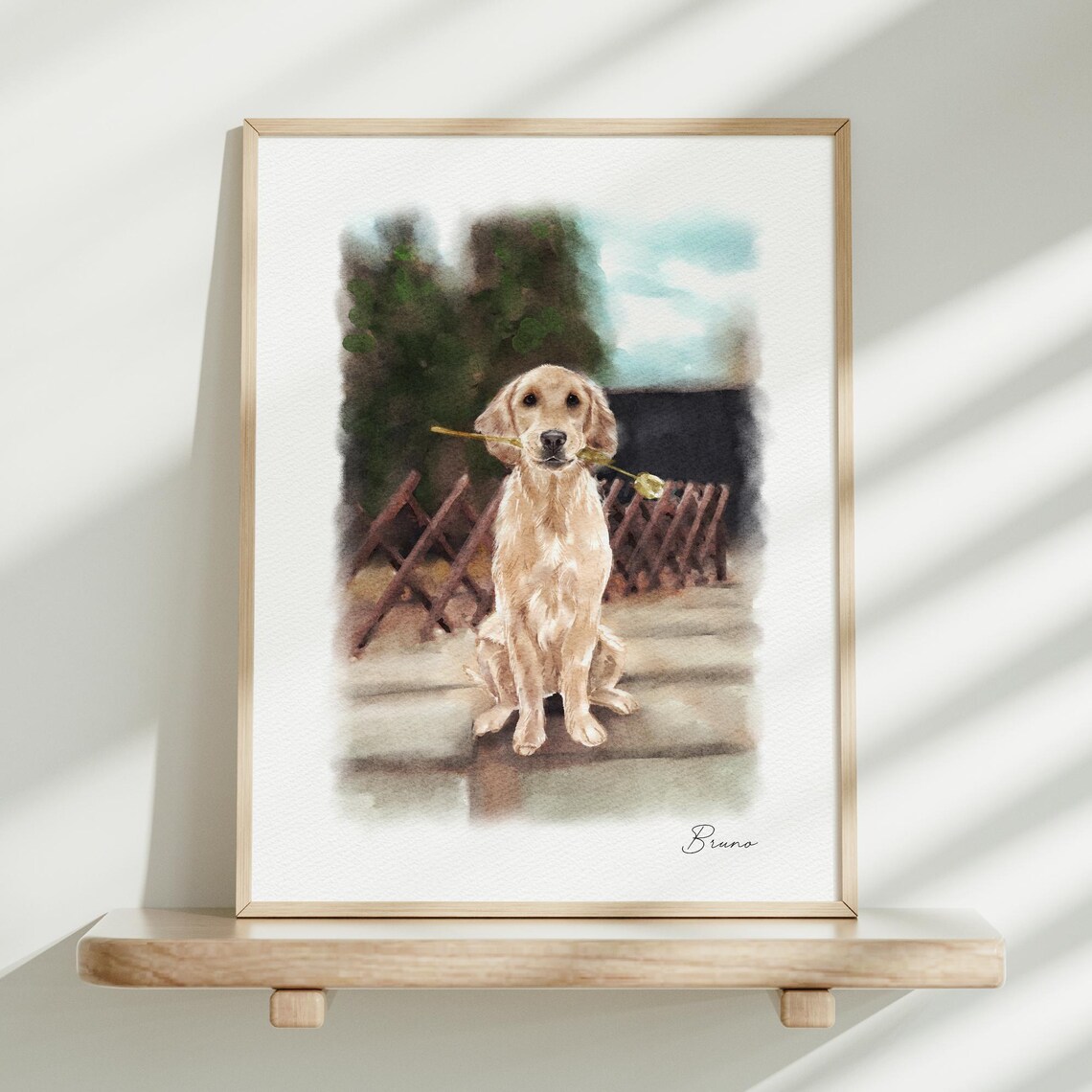 Happy Bulldog Thor Smiling Custom Watercolor Pet Portrait Poster - Image 3