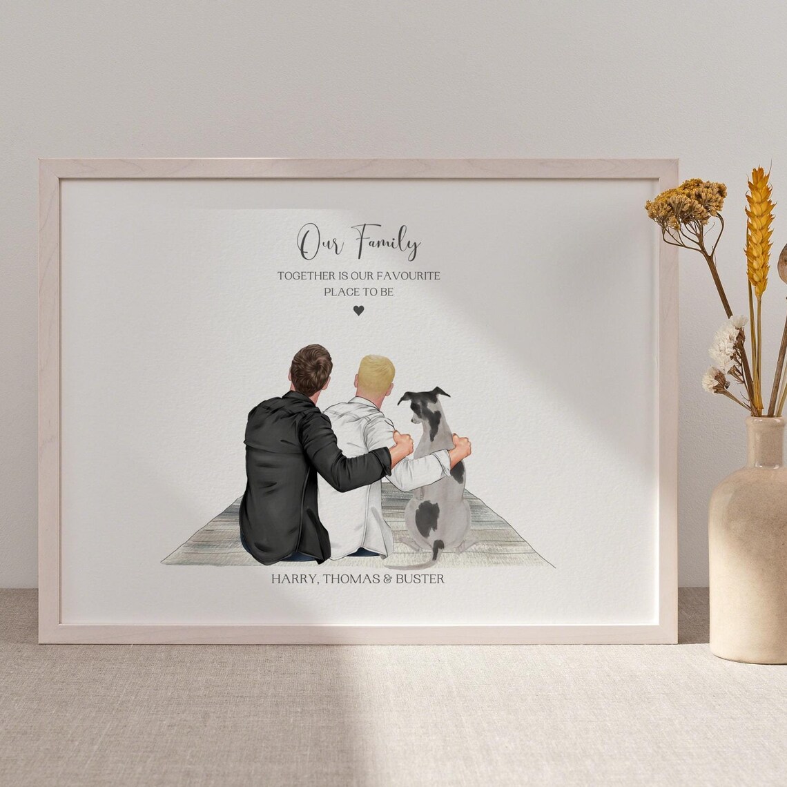 Personalized Family Dog Print, Pet Lover Gift