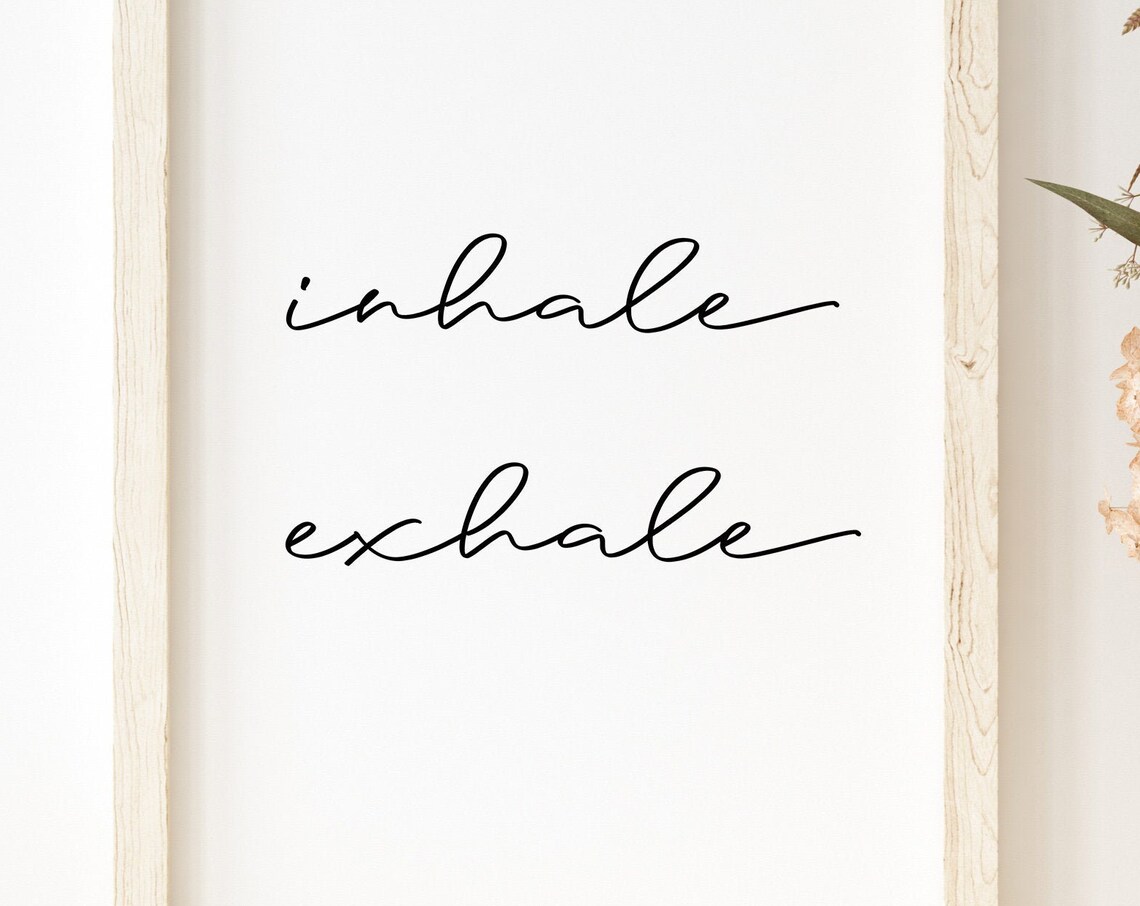 Inhale Exhale Yoga Bedroom Wall Art Poster Print - Image 2