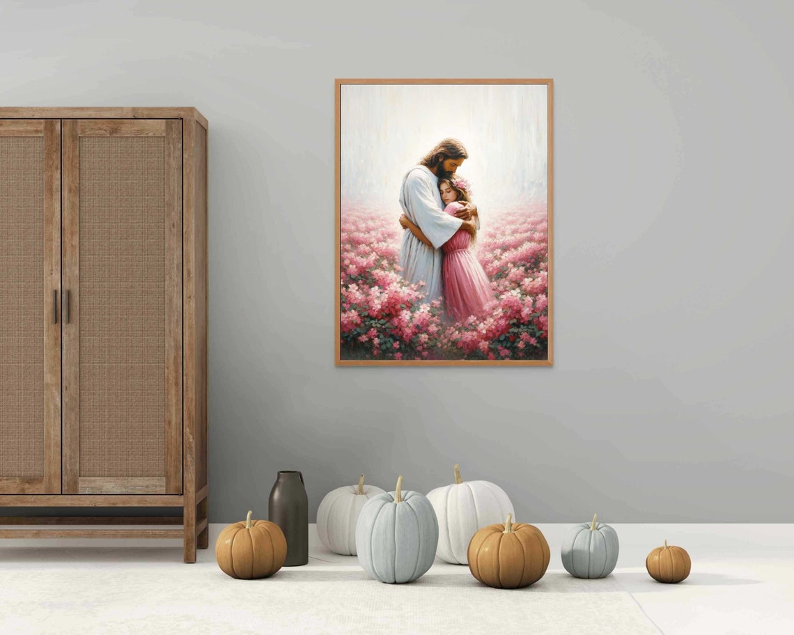 A Comforting Touch Christian Painting Jesus Hugging Girl Jesus And Woman Art Lds Art Bible Verse Art Jesus Picture - Image 6