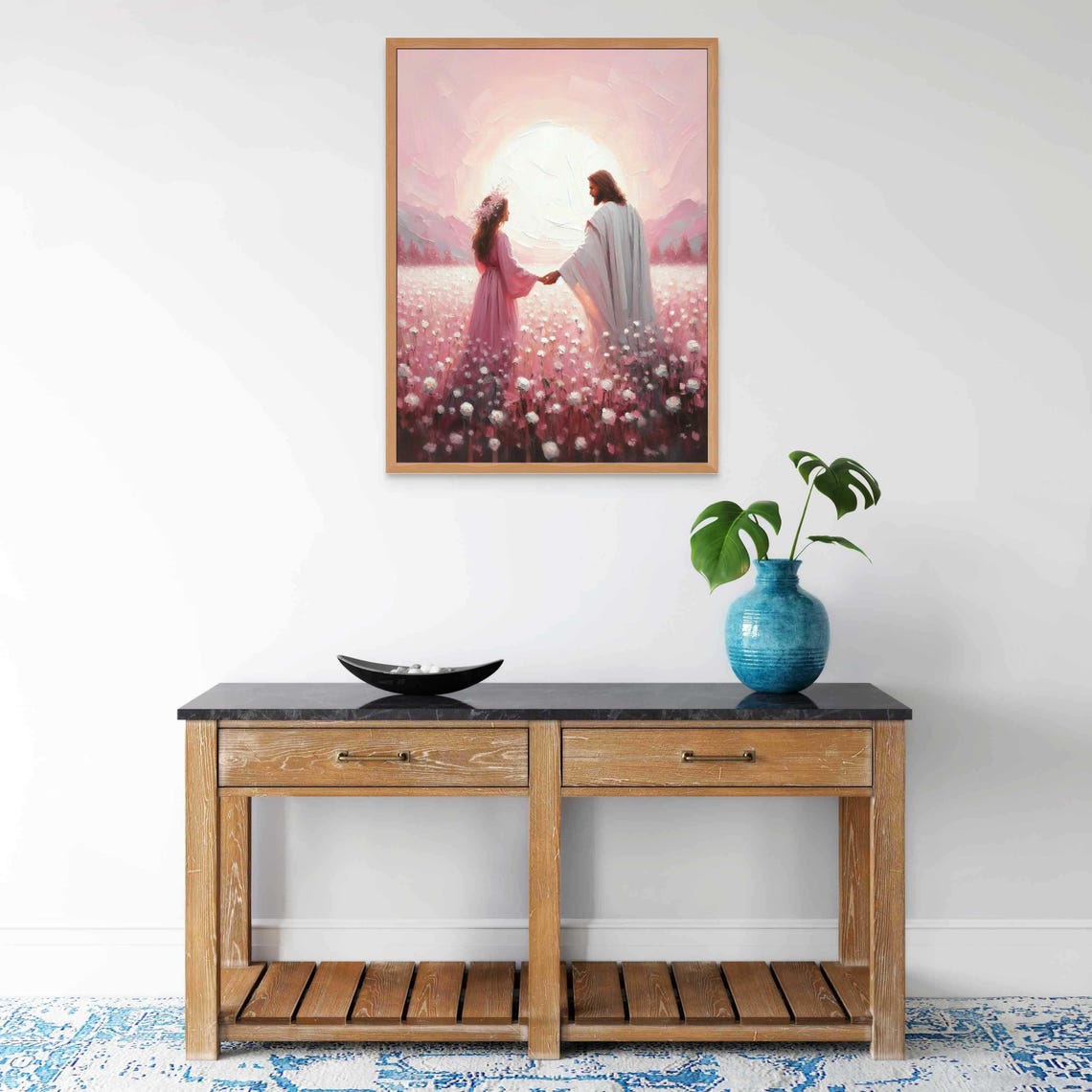 Faith In Him Modern Christian Art Jesus And Girl Picture Of Jesus Lds Art Bible Prints Jesus With Woman Art Christian Painting - Image 5