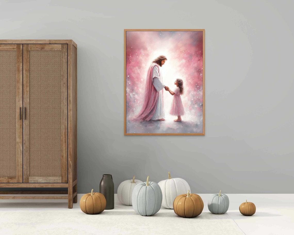 Take His Hand Christian Art Jesus And Girl Picture Of Christ Lds Art Bible Painting Jesus Poster Christian Art For Women Jesus Print - Image 6