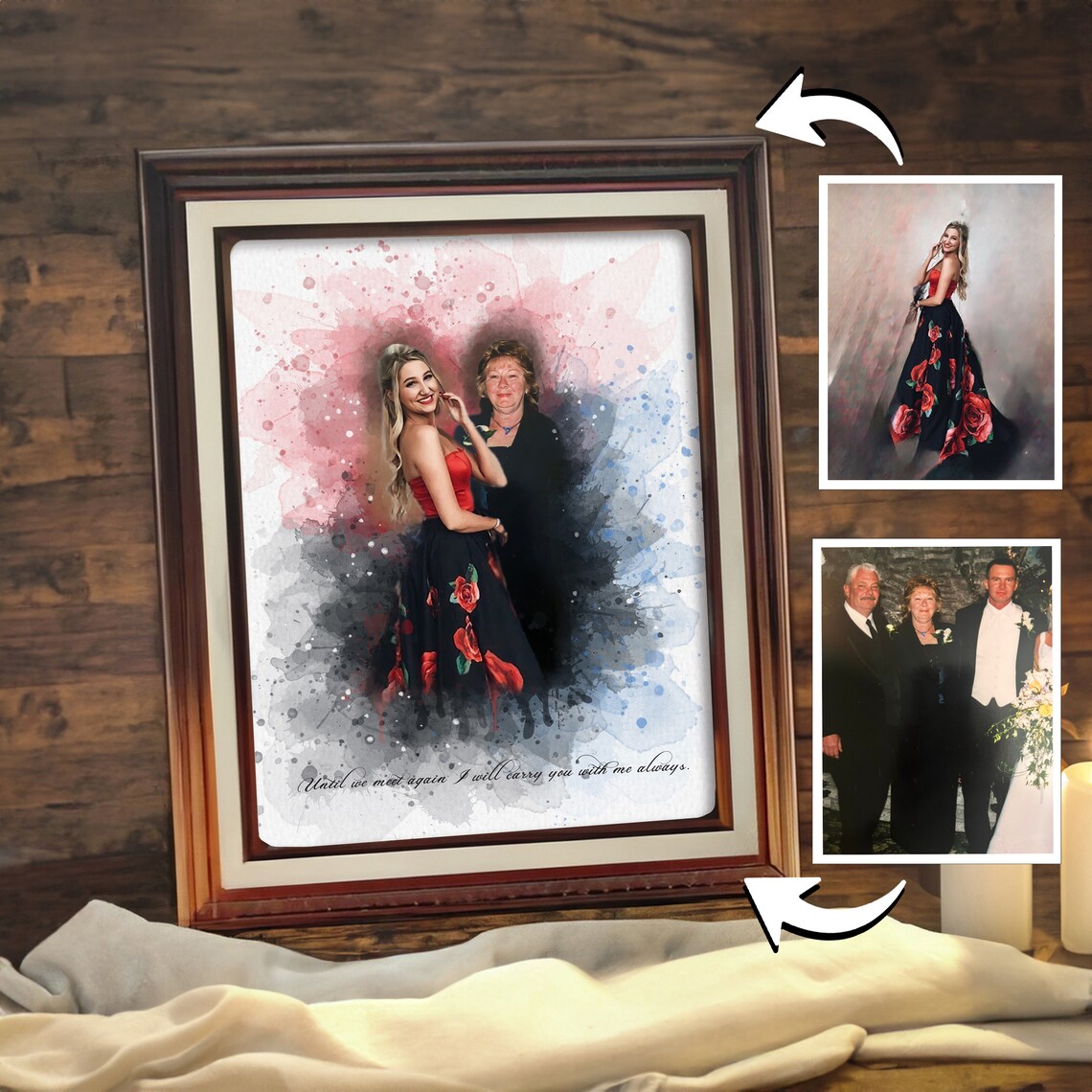 Personalized Memorial Photo Collage Wall Art Print