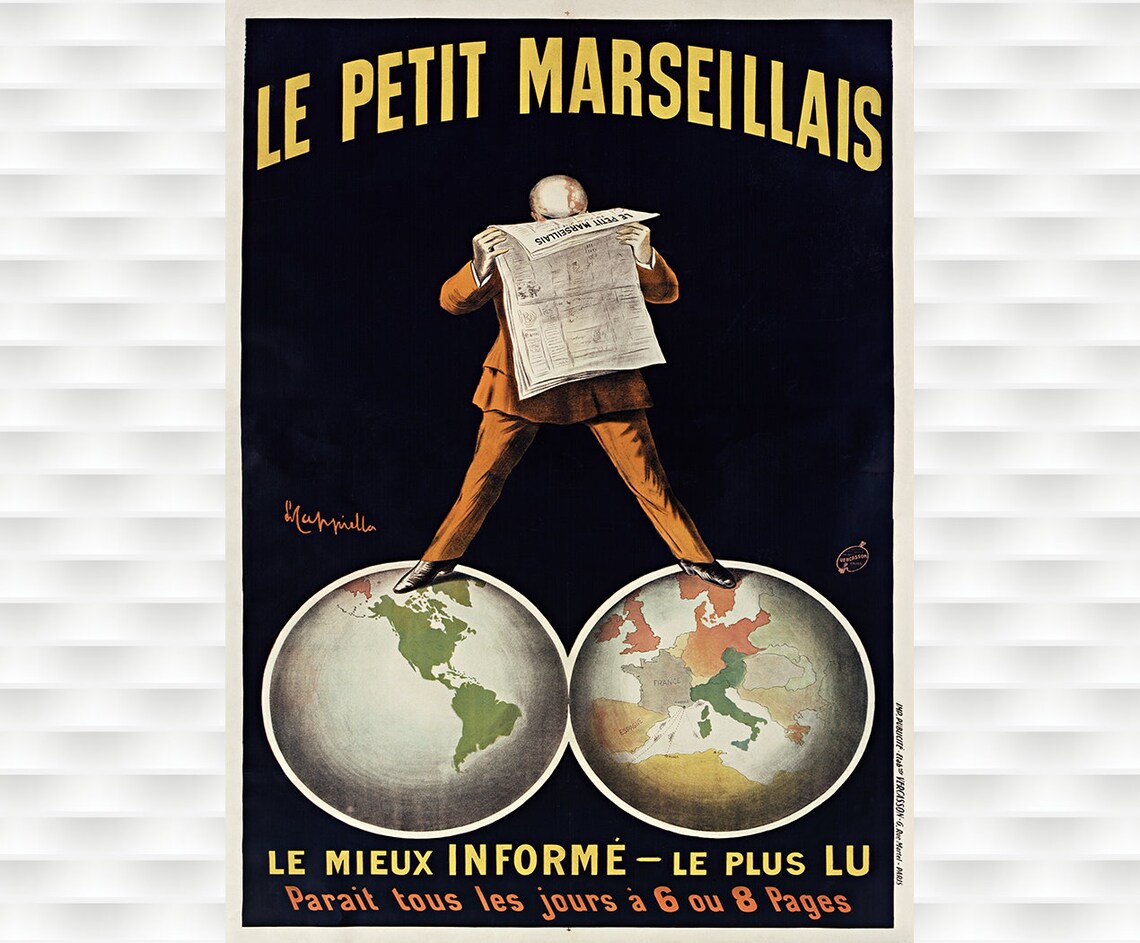 Le Petit Marseillais French Newspaper Cappiello Vintage Poster