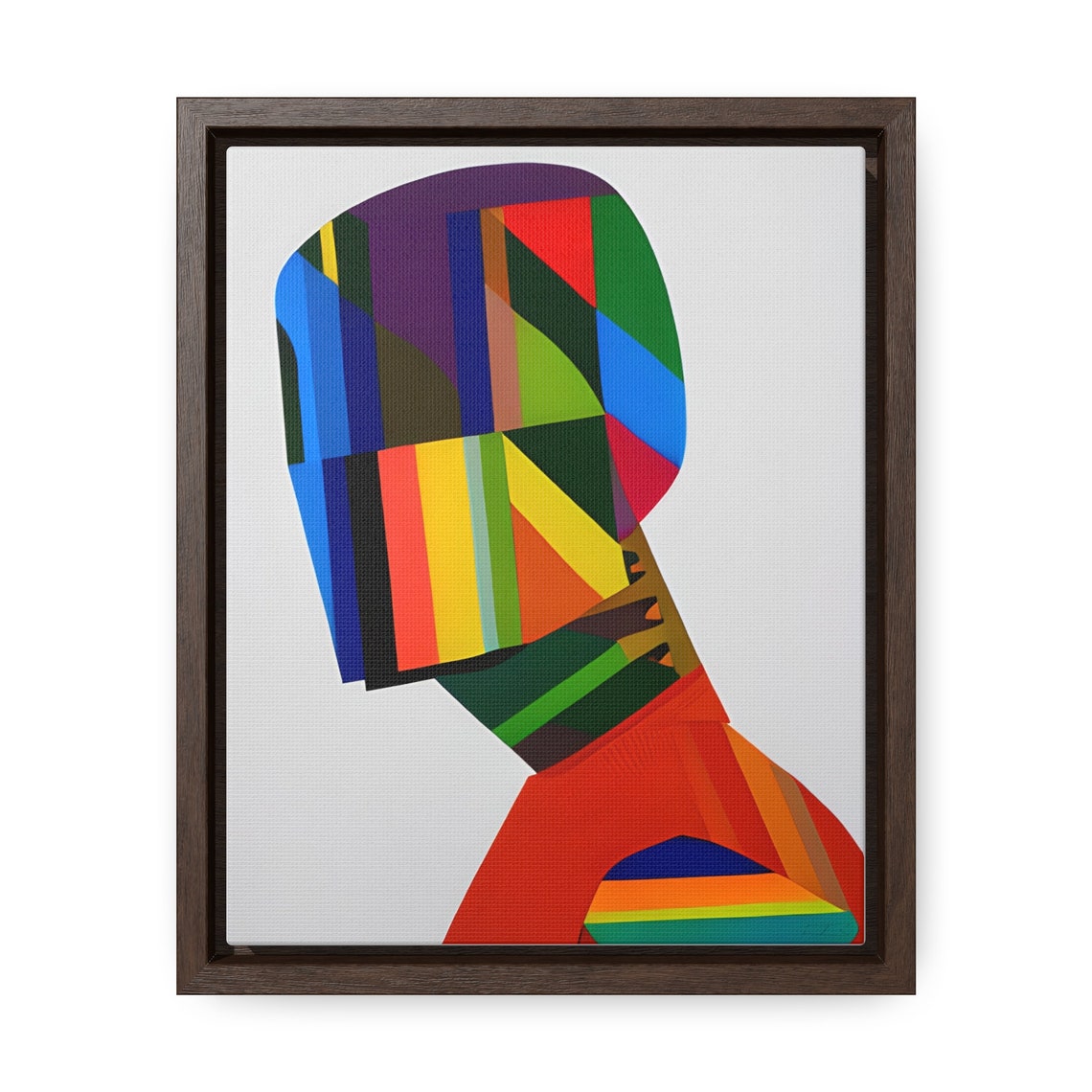 Colorful Geometric Head Abstract Modern Cubist Portrait Art Print - Image 3