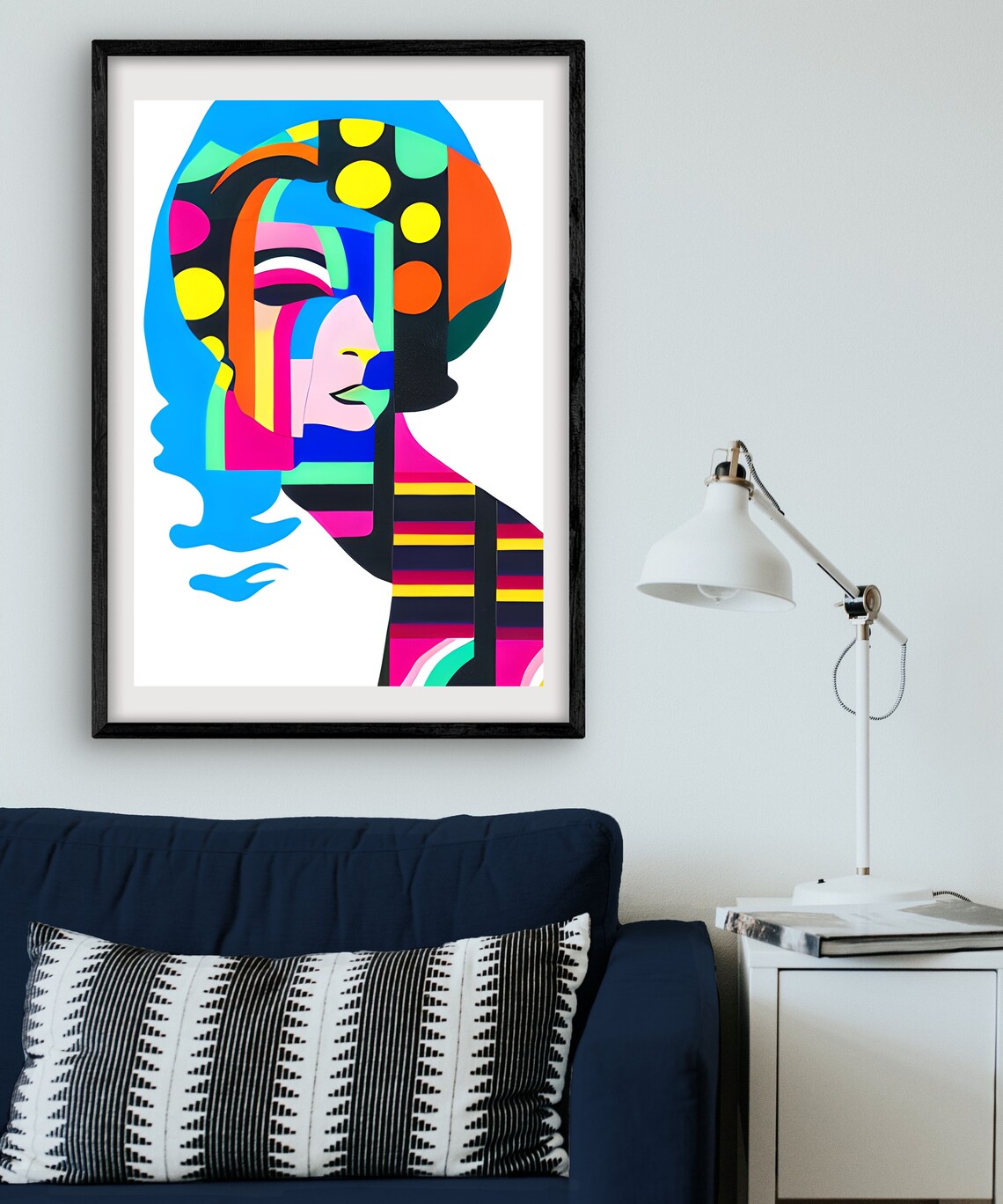 Lucidia Pop Art Woman Portrait Polka Dot Modern Colorful Print - Image 2