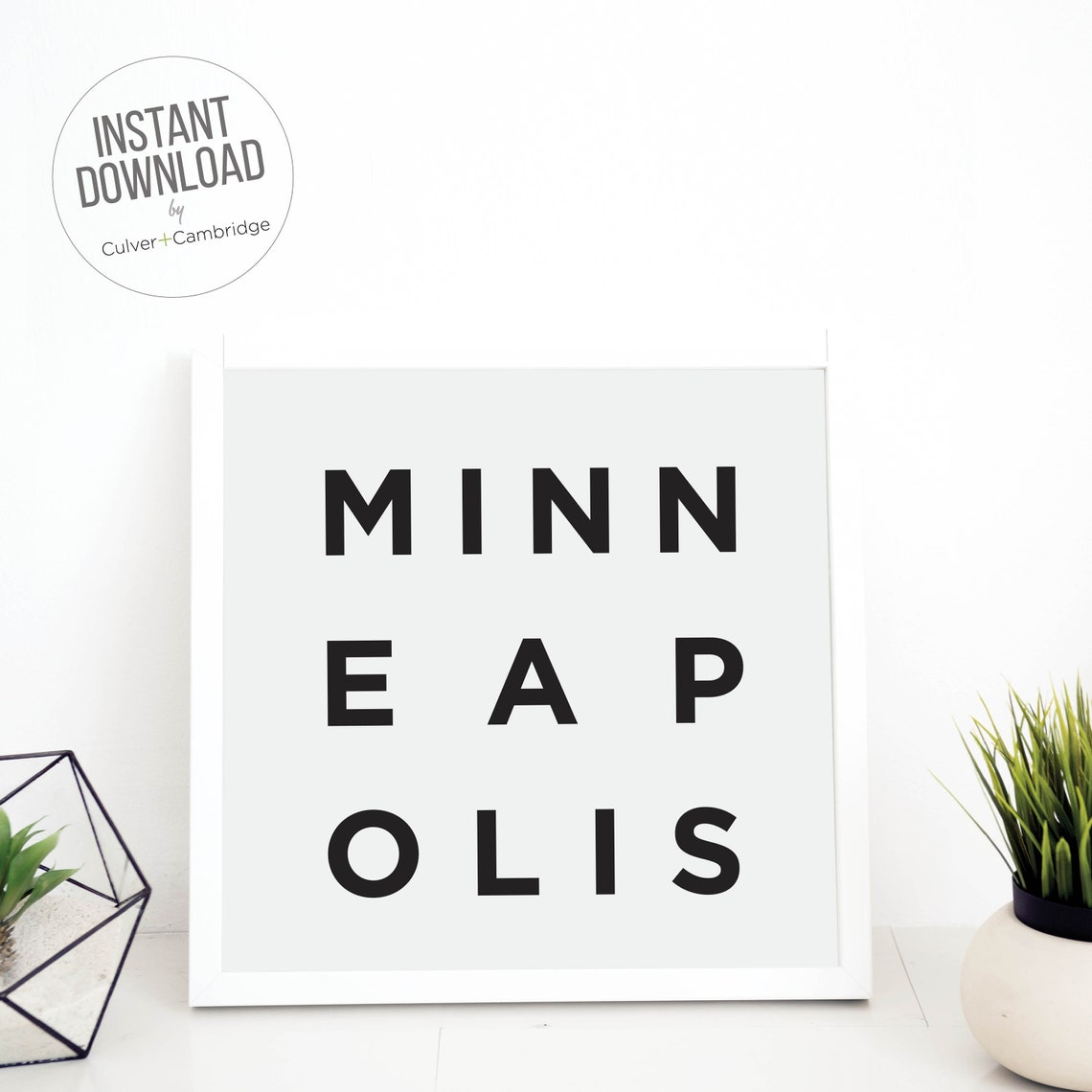 Minneapolis Minnesota Spaced Typography Minimalist City Travel Poster - Image 3