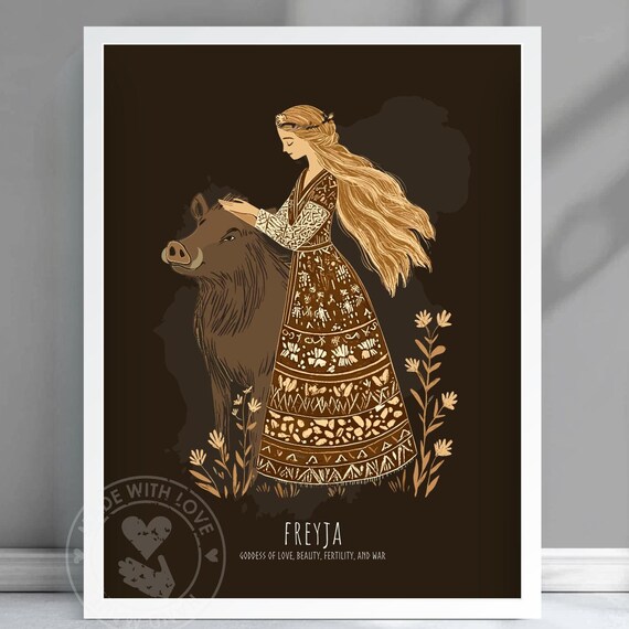 Freyja Norse Goddess Love Beauty Fertility War Mythology Art Poster