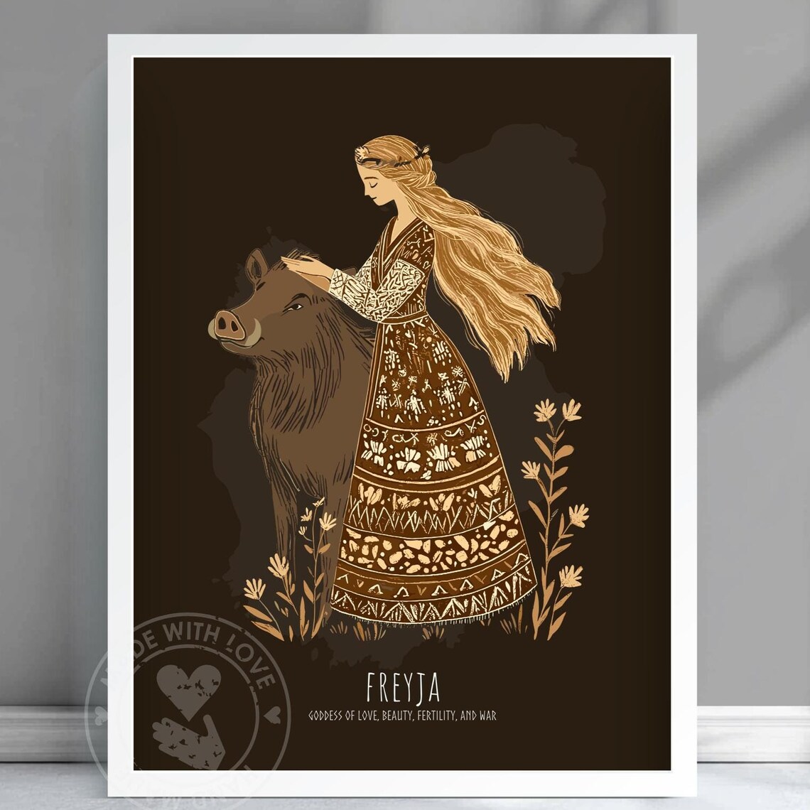 Freyja Norse Goddess Love Beauty Fertility War Mythology Art Poster