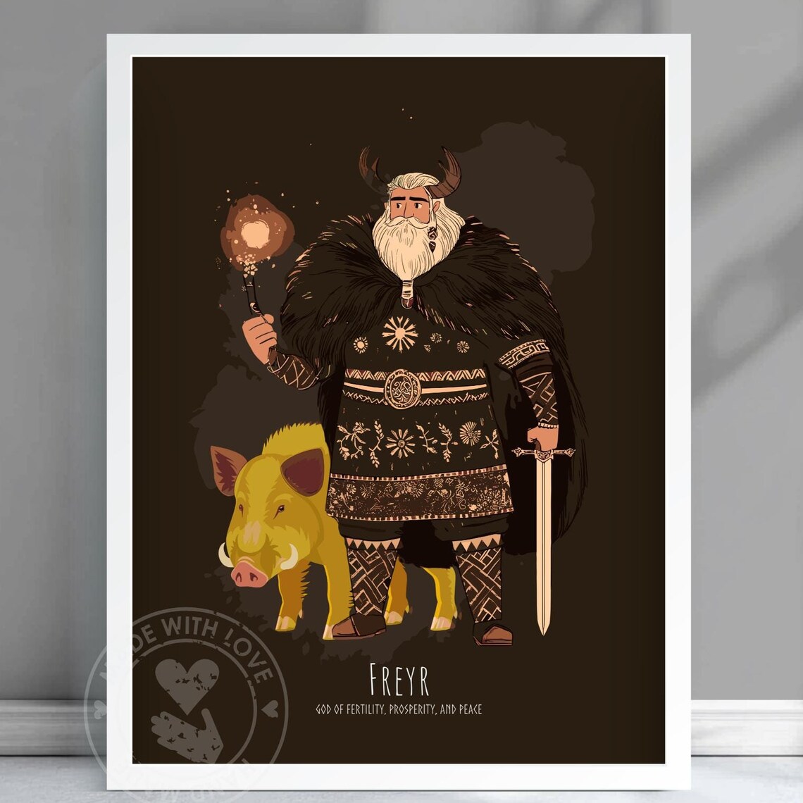 Viking Norse God Freyr of Fertility Prosperity and Peace Poster