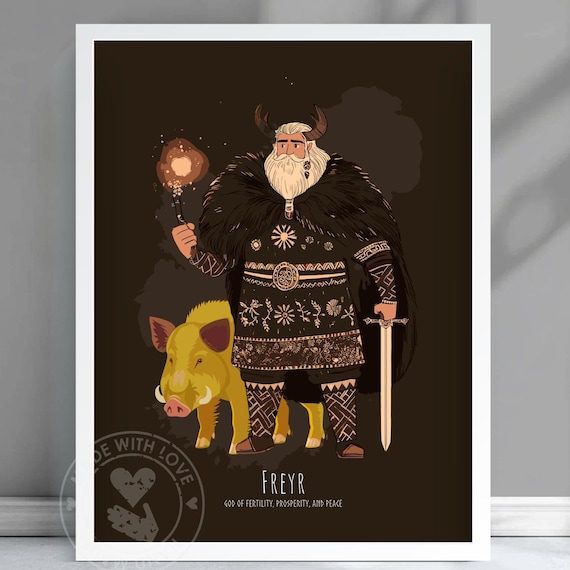 Viking Norse God Freyr of Fertility Prosperity and Peace Poster