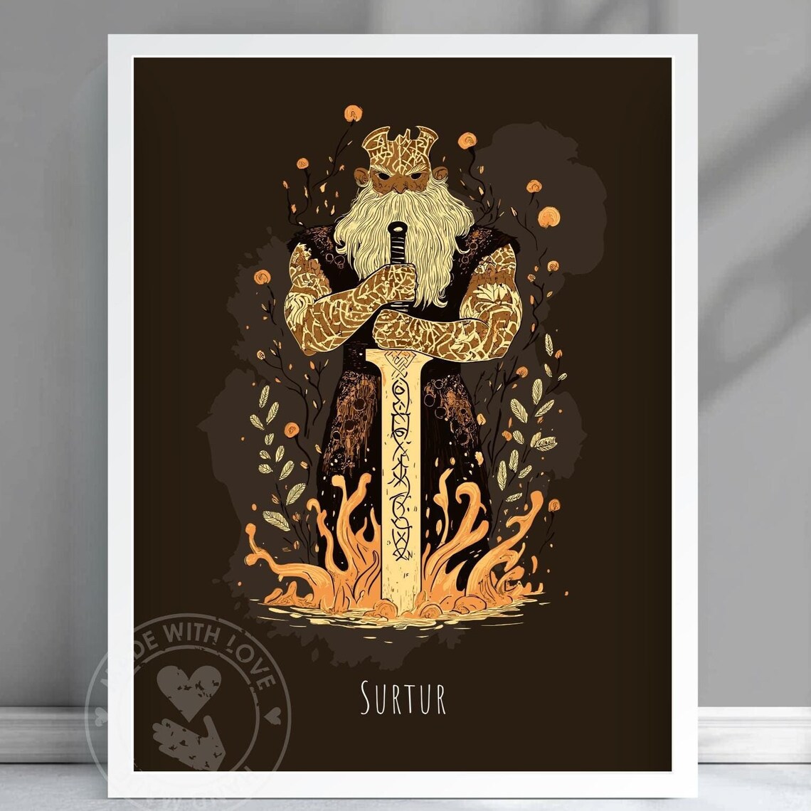 Surtur Fire Giant Of Muspelheim Norse Mythology Poster Sword Art