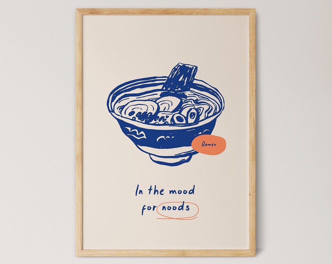 Japanese Ramen Vintage Food Poster, Kitchen Decor