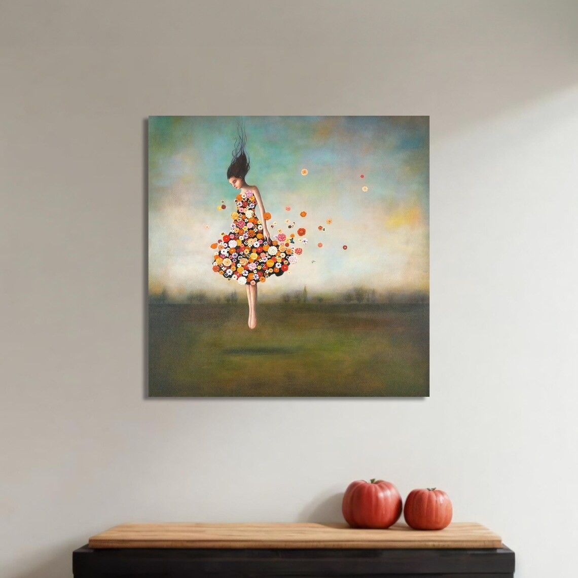 Whimsical Girl In Flower Dress, Surreal Art - Image 4