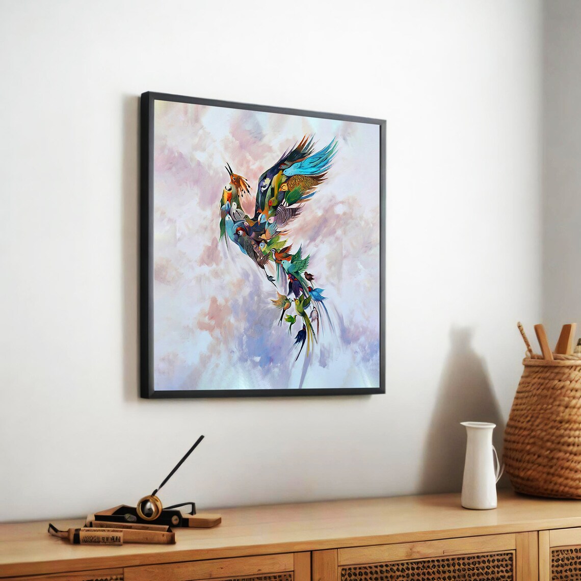 Vibrant Bird Composition, Artistic Home Decor - Image 5