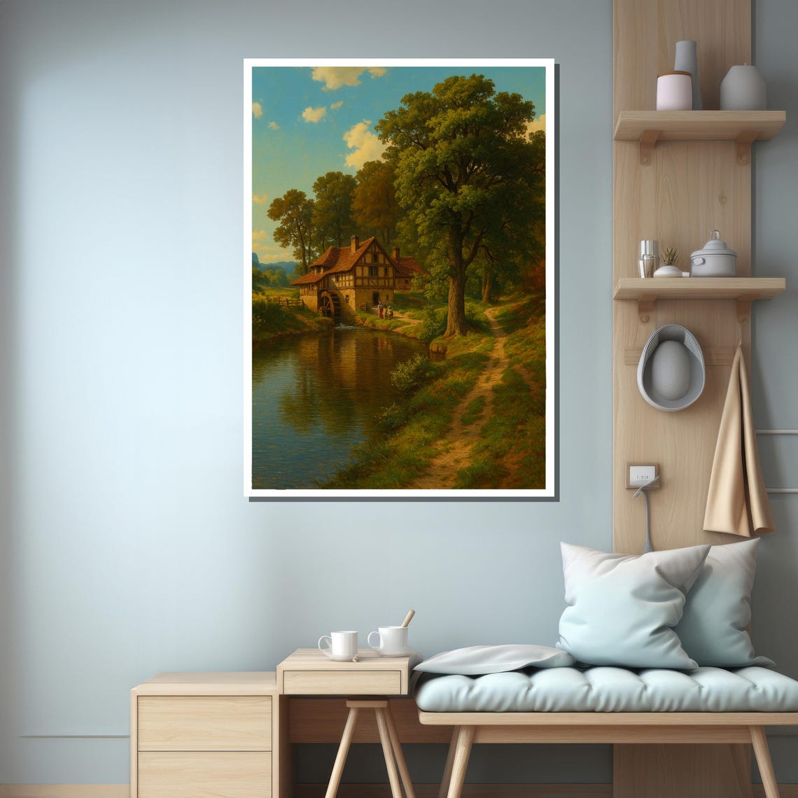 Countryside Watermill By The River, Wall Art Print - Image 3