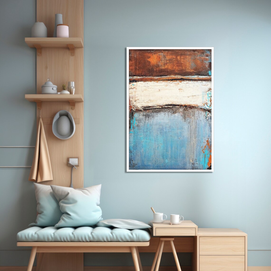 Rustic Abstract Landscape, Vintage Inspired Art Print - Image 4