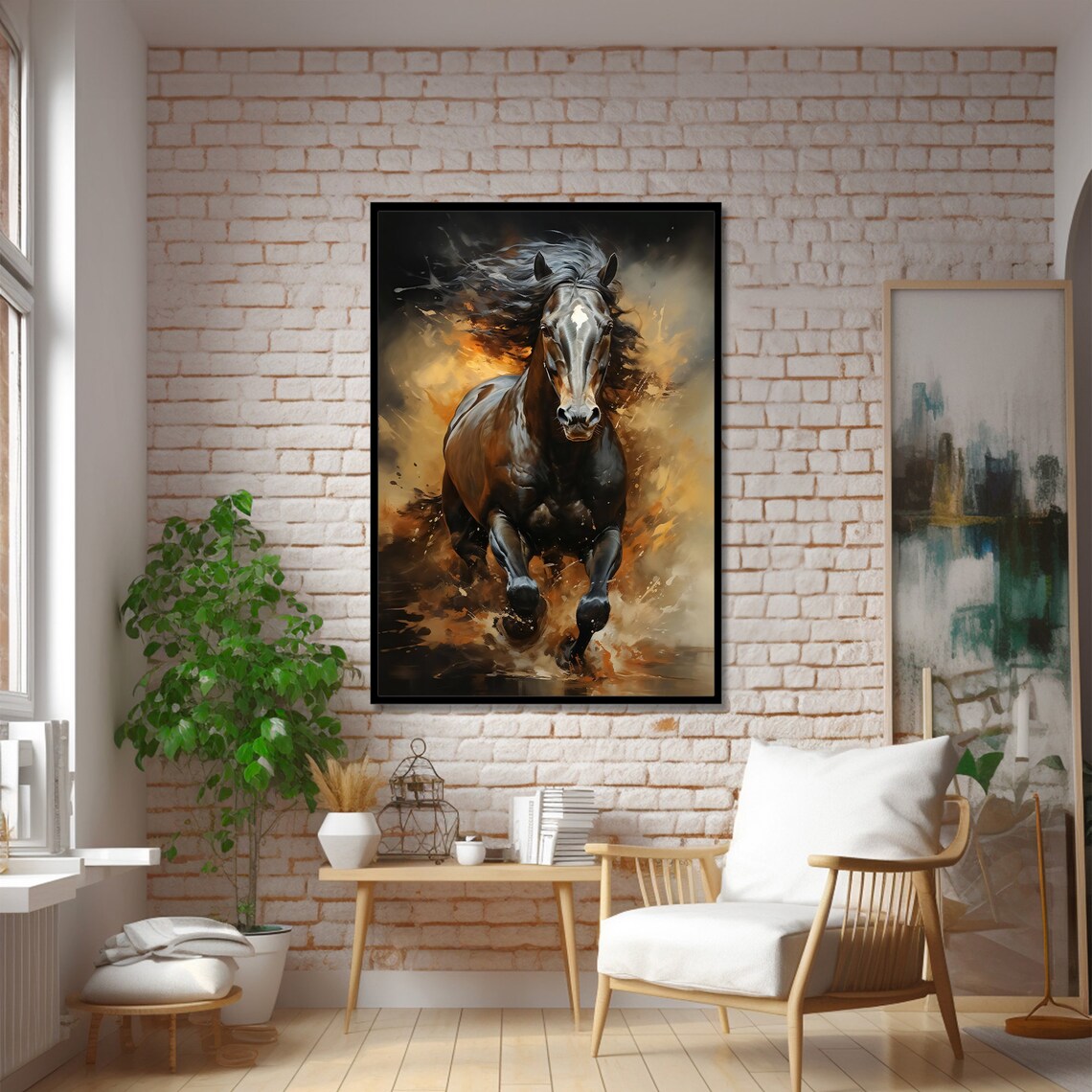Fiery Galloping Horse, Dynamic Equestrian Painting - Image 3