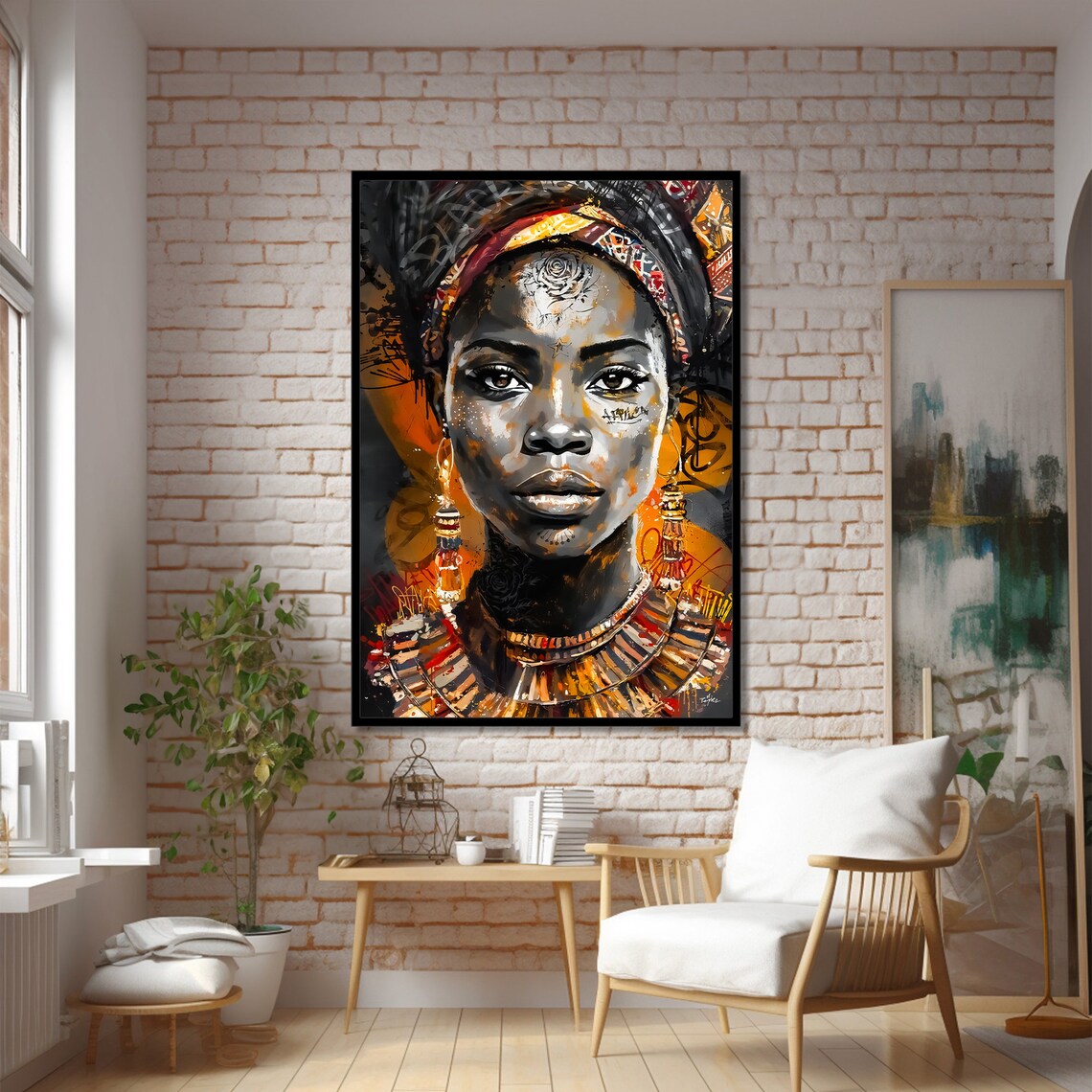 Dynamic African Ethnic Portrait, Cultural Elements Art Print - Image 2