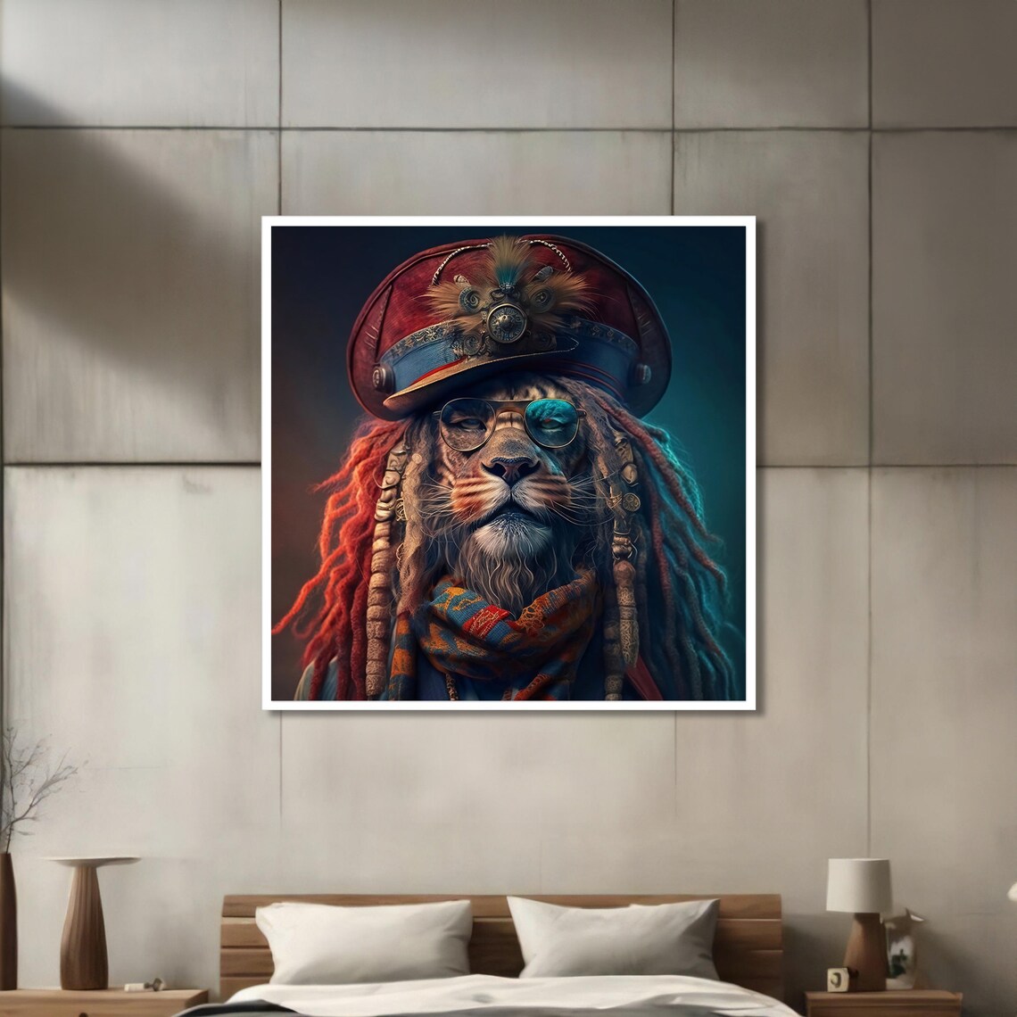 Regal Lion Portrait, Modern Home Decor - Image 3