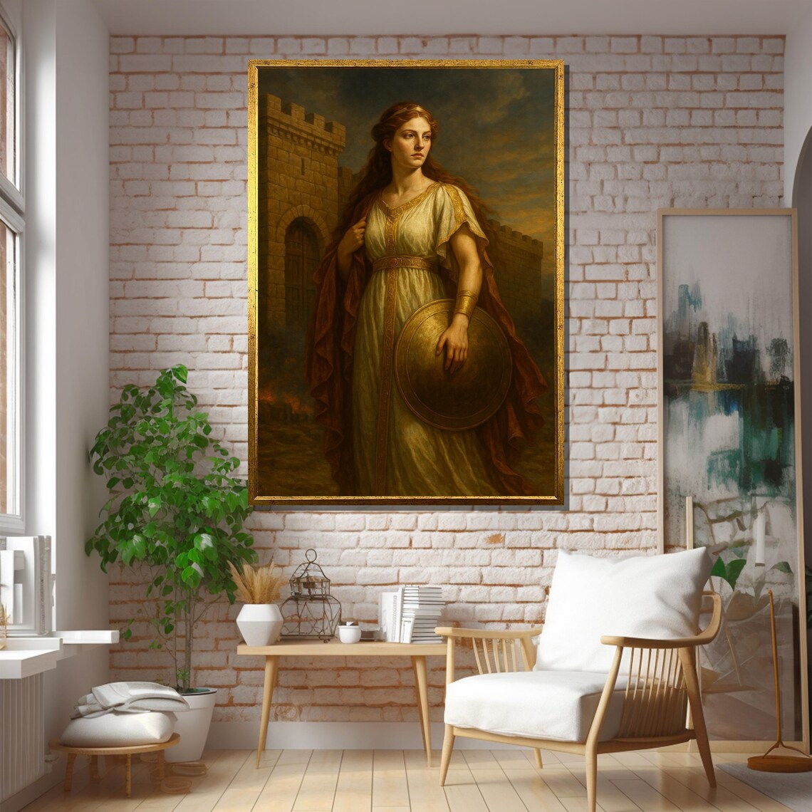 Heroic Woman By Castle Gate Art Print - Image 5
