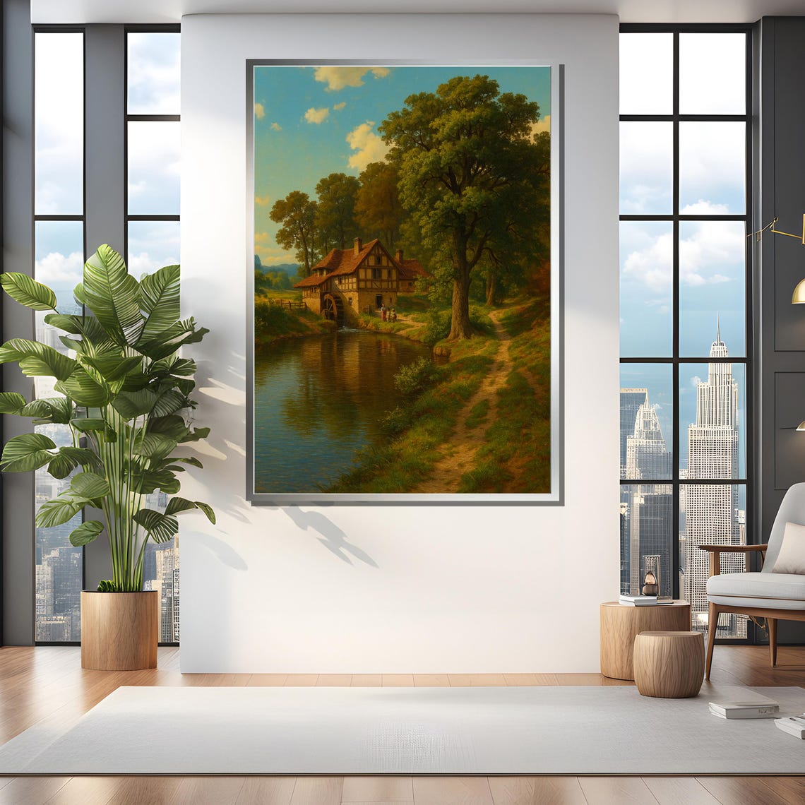 Countryside Watermill By The River, Wall Art Print - Image 4