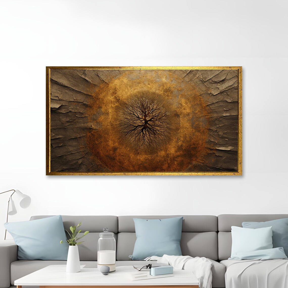 Abstract Golden Tree Of Life, Modern Painting - Image 4