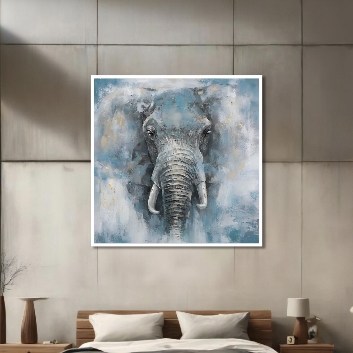 Majestic Elephant Art Print, Elegant Wildlife Painting - Image 3