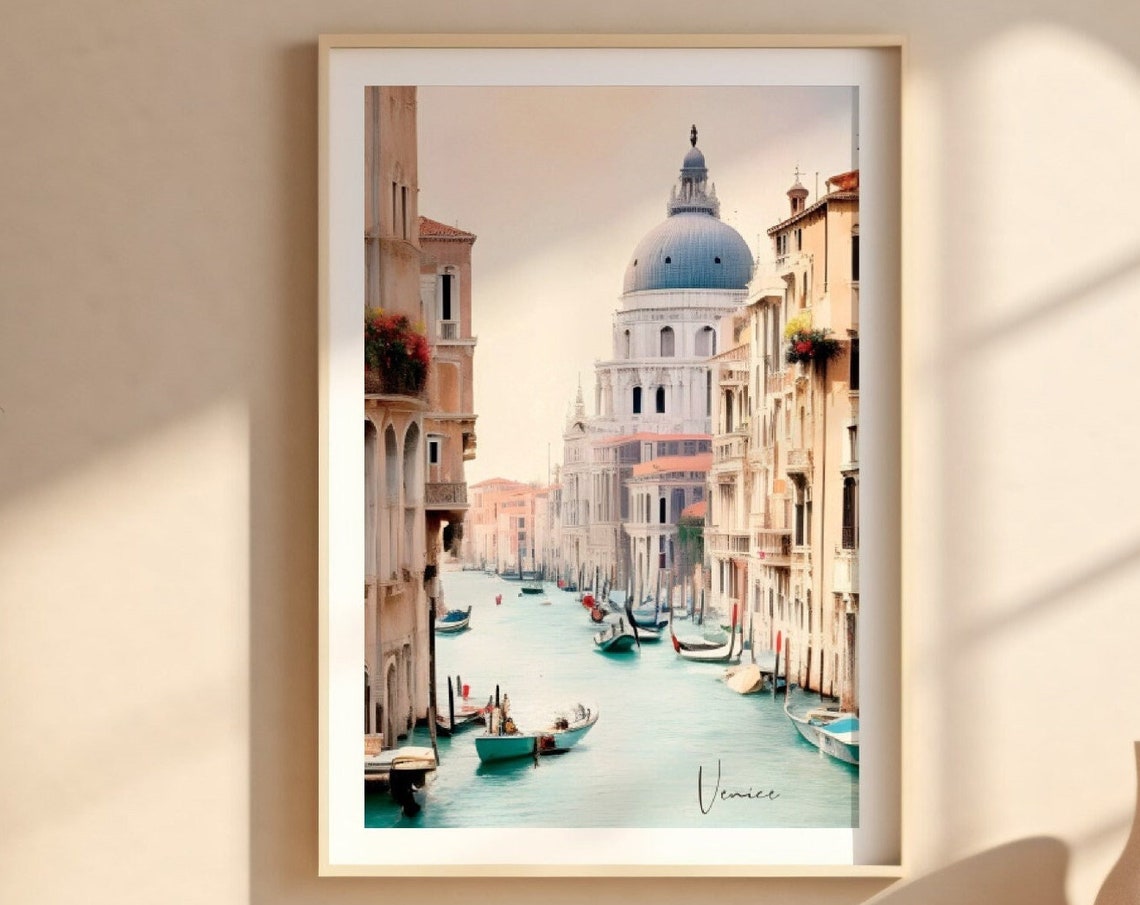 Venice Travel Print Venice Italy Travel Exhibition Print Trendy Wall Art Retro Travel Poster Apartment Decor Apartment Decor Vintage