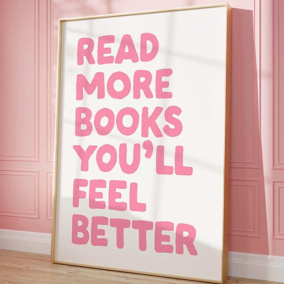Read More Books Pink Reader Quote Cute Book Lover Gift Poster - Image 3