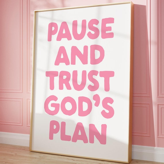 Pink Christian Quote Wall Art Print Preppy Cute Bible Verse