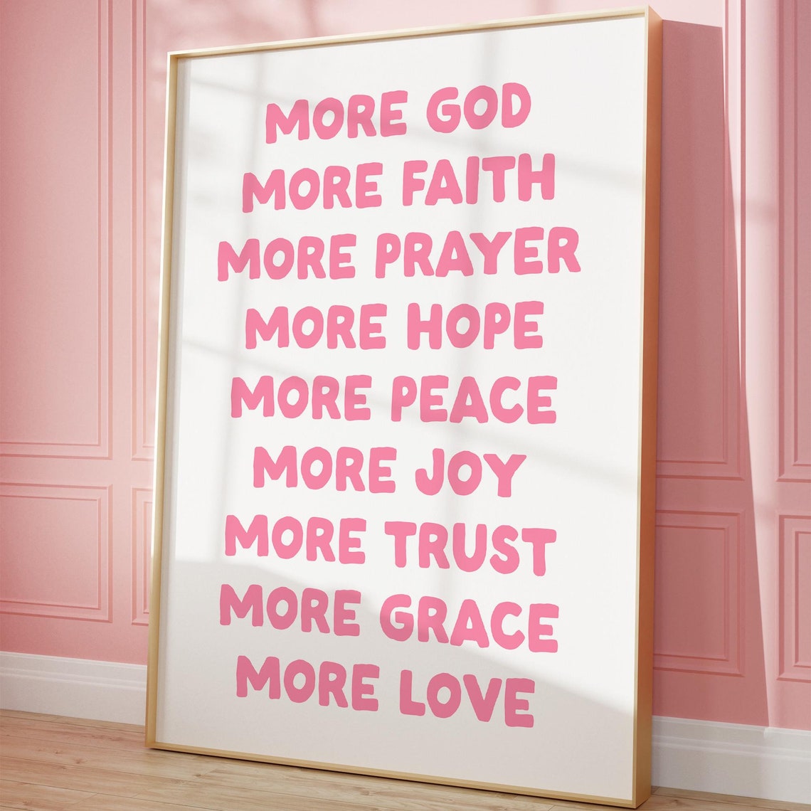 Pink Christian Wall Art Cute Christian Quote Art Print Pink Girly Christian Print Christian Girl Print Motivational Print - Image 3