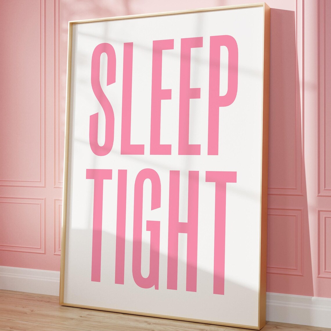 Sleep Tight Pink Bedroom Quote Girly Sweet Cozy Decor Poster