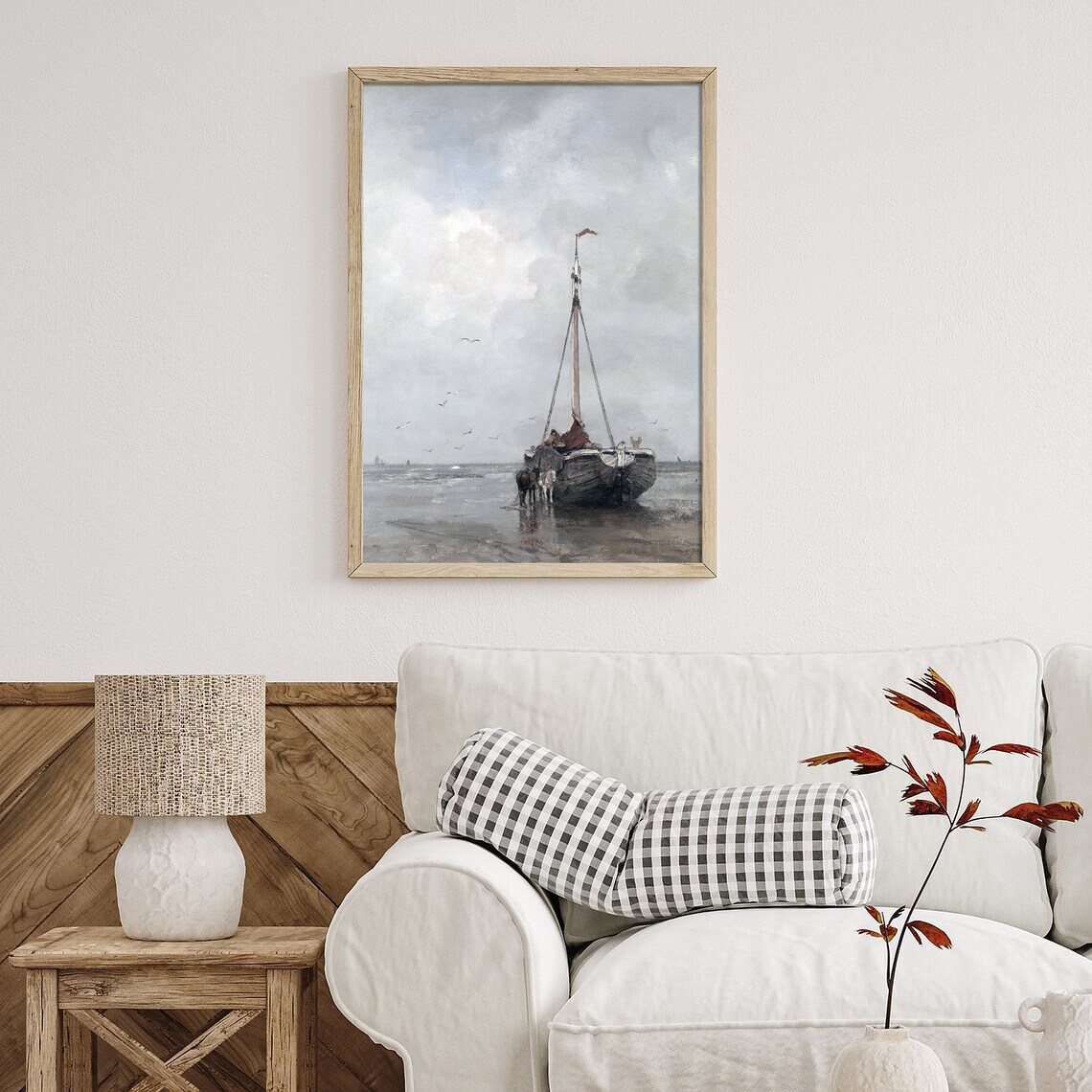 Coastal Fishing Boat Vintage Seascape Art Print - Image 4