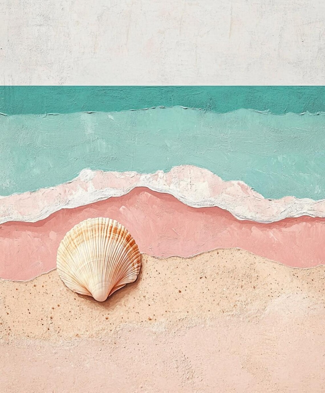 Pastel Shell Print, Coastal Nursery Decor