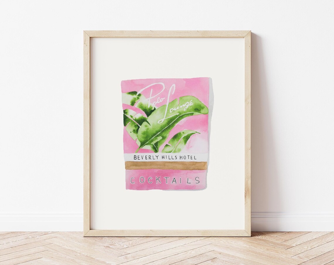 Polo Lounge Beverly Hills Hotel Cocktails Matchbox Art Print