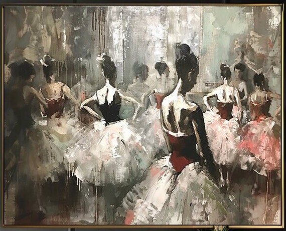 Ballerina Vintage Painting Ballet Dancer Art Print 1886 Dance Studio Style L Oil Panting L L 5 Sizes Available L 006