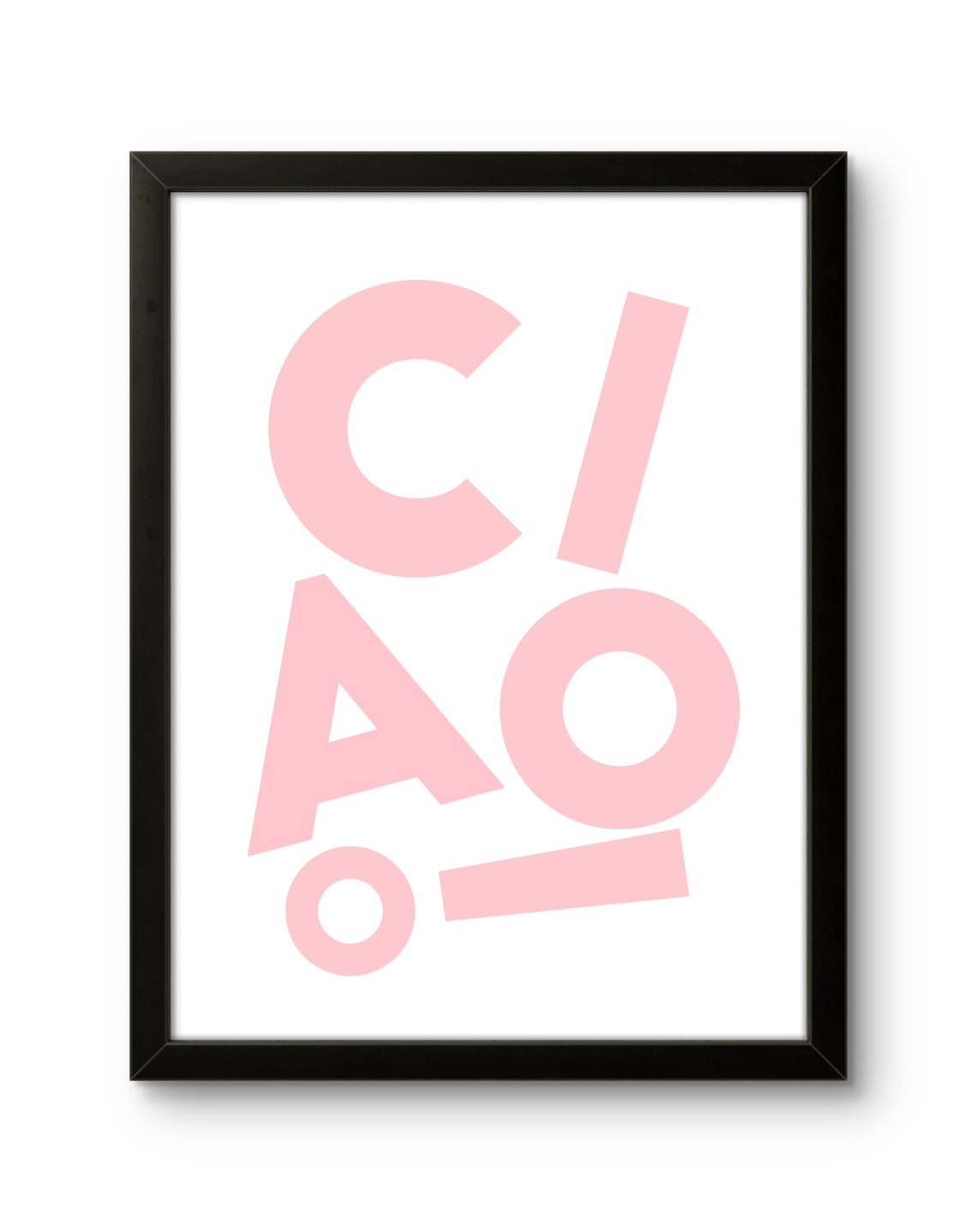 Ciao Pink Poster Modern Rose And White Fun Art For Girls Bedroom Nursery Welcome Baptism Gift - Image 2