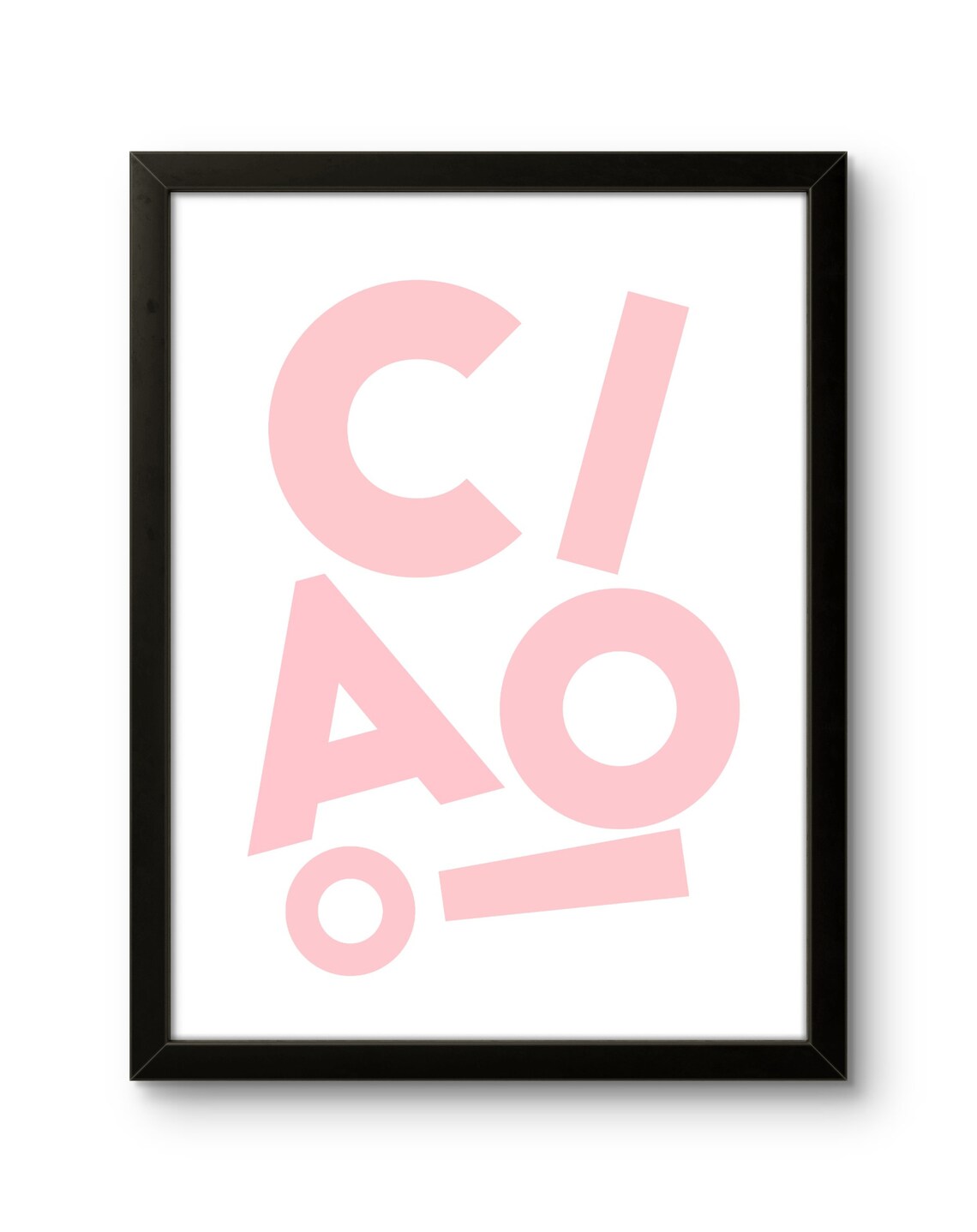 Ciao Soft Blush Pink Letters Minimalist Sweet Nursery Wall Poster - Image 2